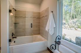 The enclosed tub and shower combo is a perfect mix of comfort and function 